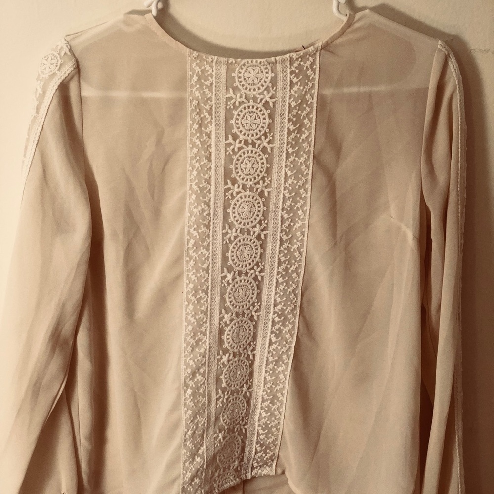 SOLD Cream button back blouse